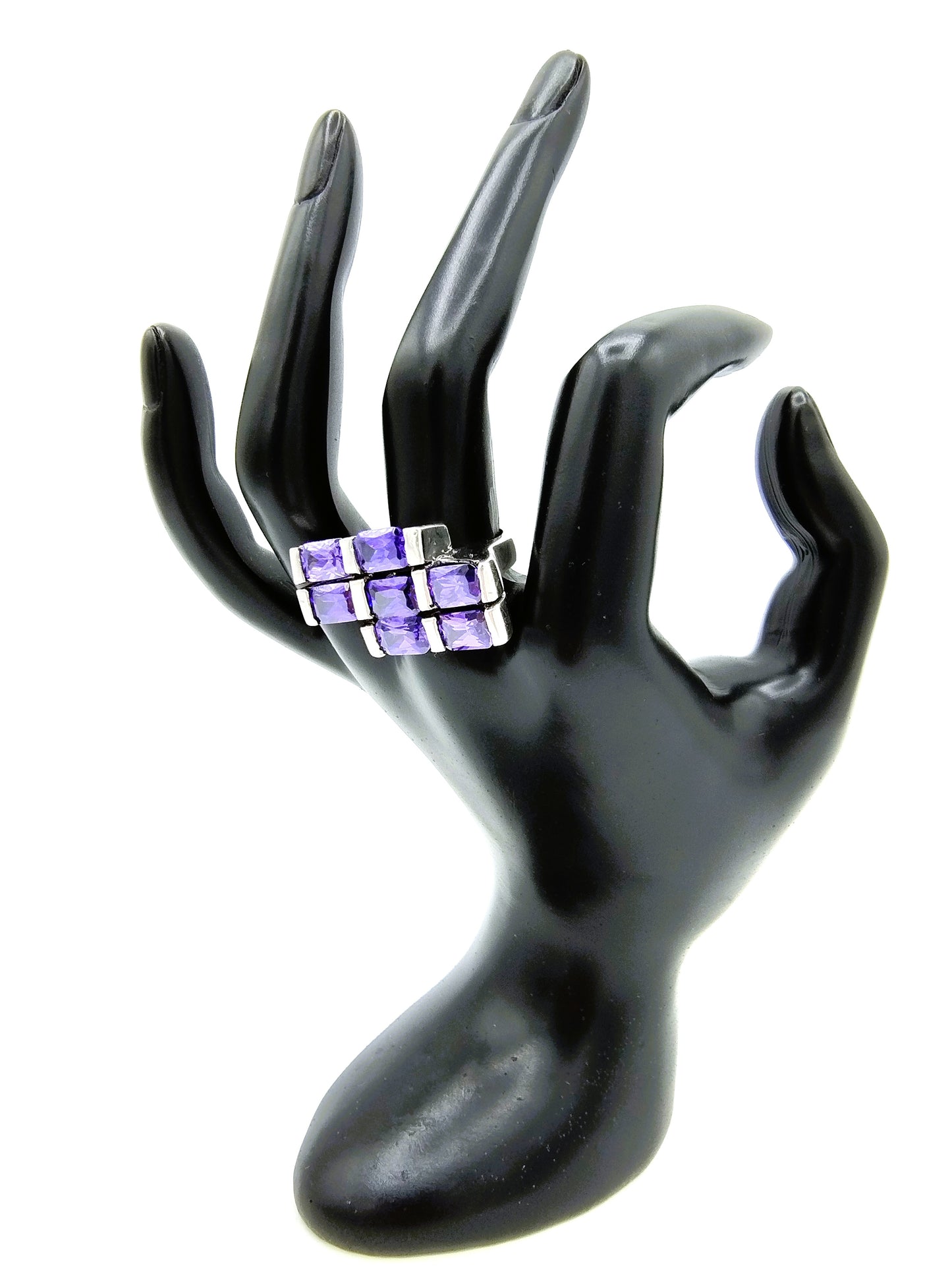 Zilveren ring met amethist, 925, 17,5 mm
