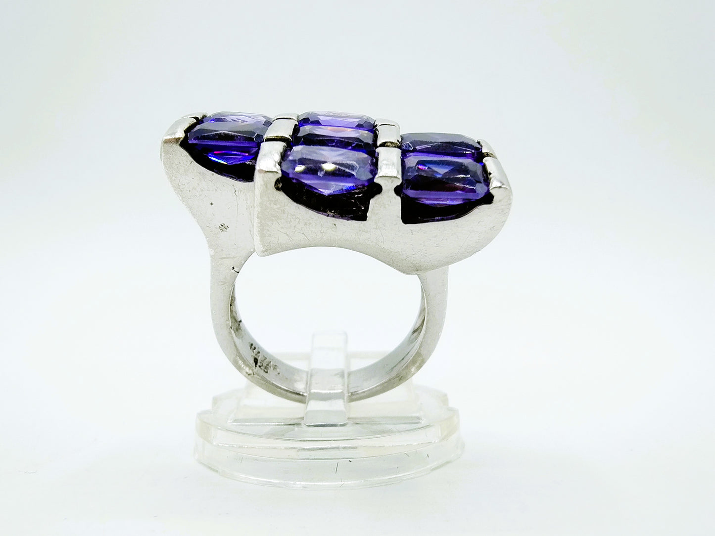 Zilveren ring met amethist, 925, 17,5 mm