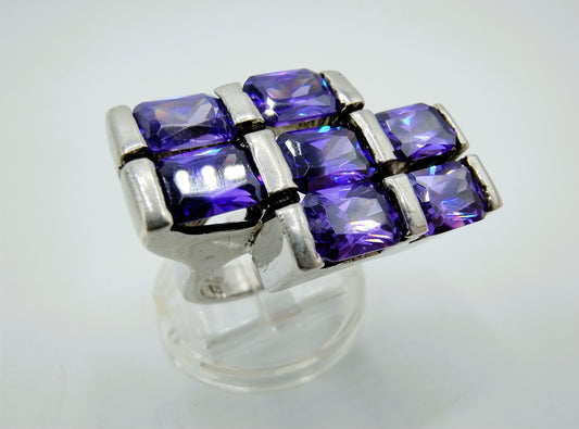 Zilveren ring met amethist, 925, 17,5 mm
