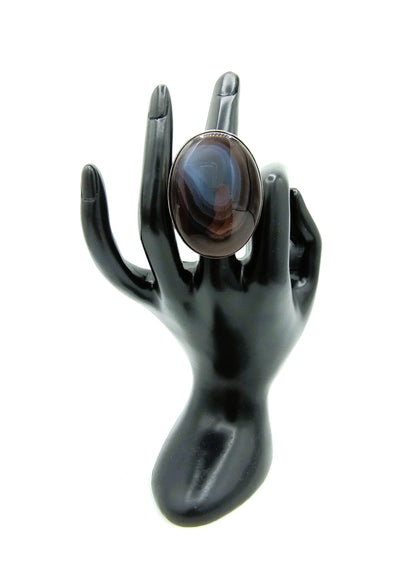 Silver ring with agate, 925