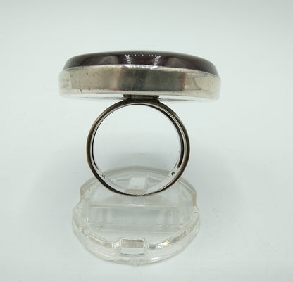 Silver ring with agate, 925