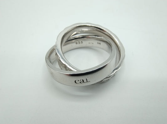 Silver double ring, Amsterdam, 925, 20 mm