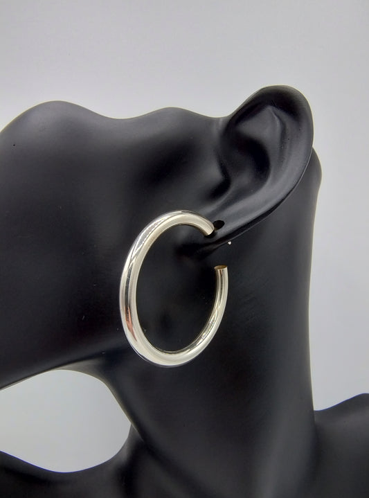 Silver hoop earrings, 925