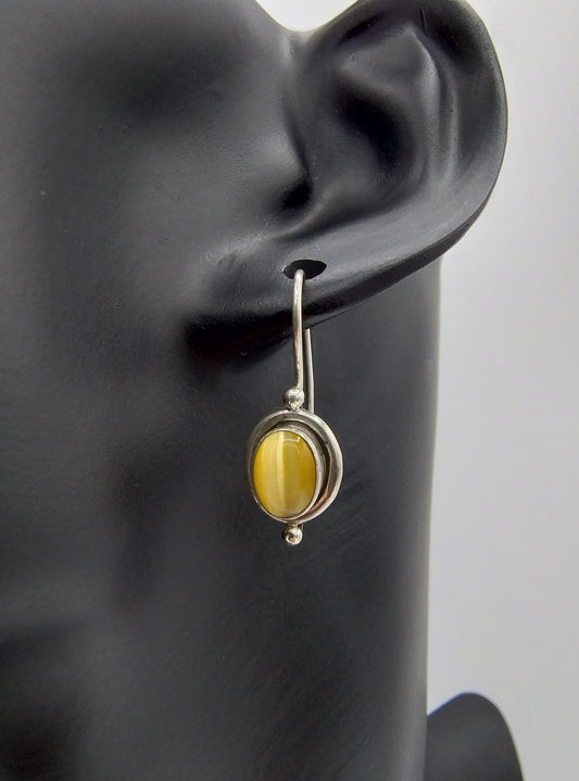 Silver earrings with tiger eye, 925