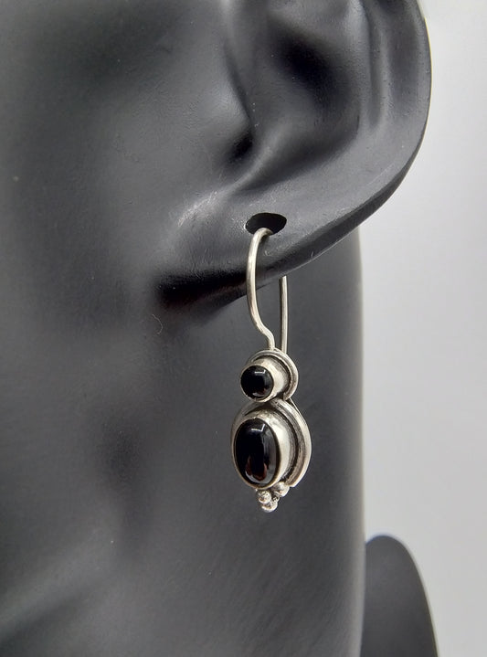 Silver earrings with Onyx, 925