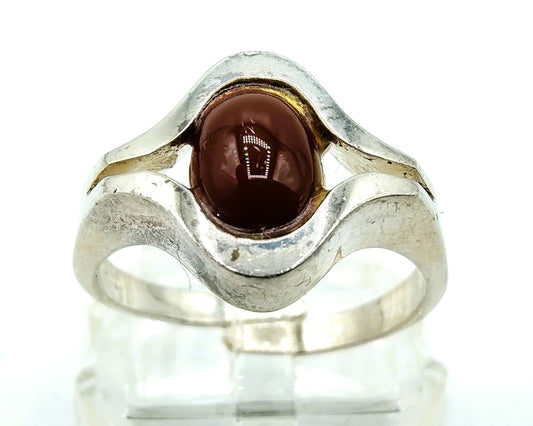 Silver ring with carnelian, 835, universal