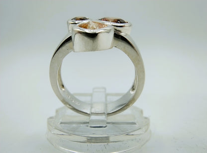 Silver ring with smoky quartz, 925, 17.5 mm