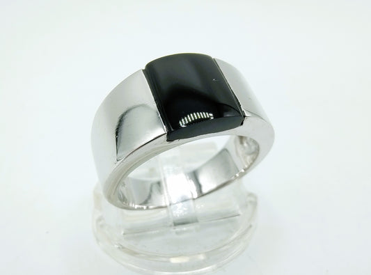 Silver ring with Onyx, 925, 19 mm