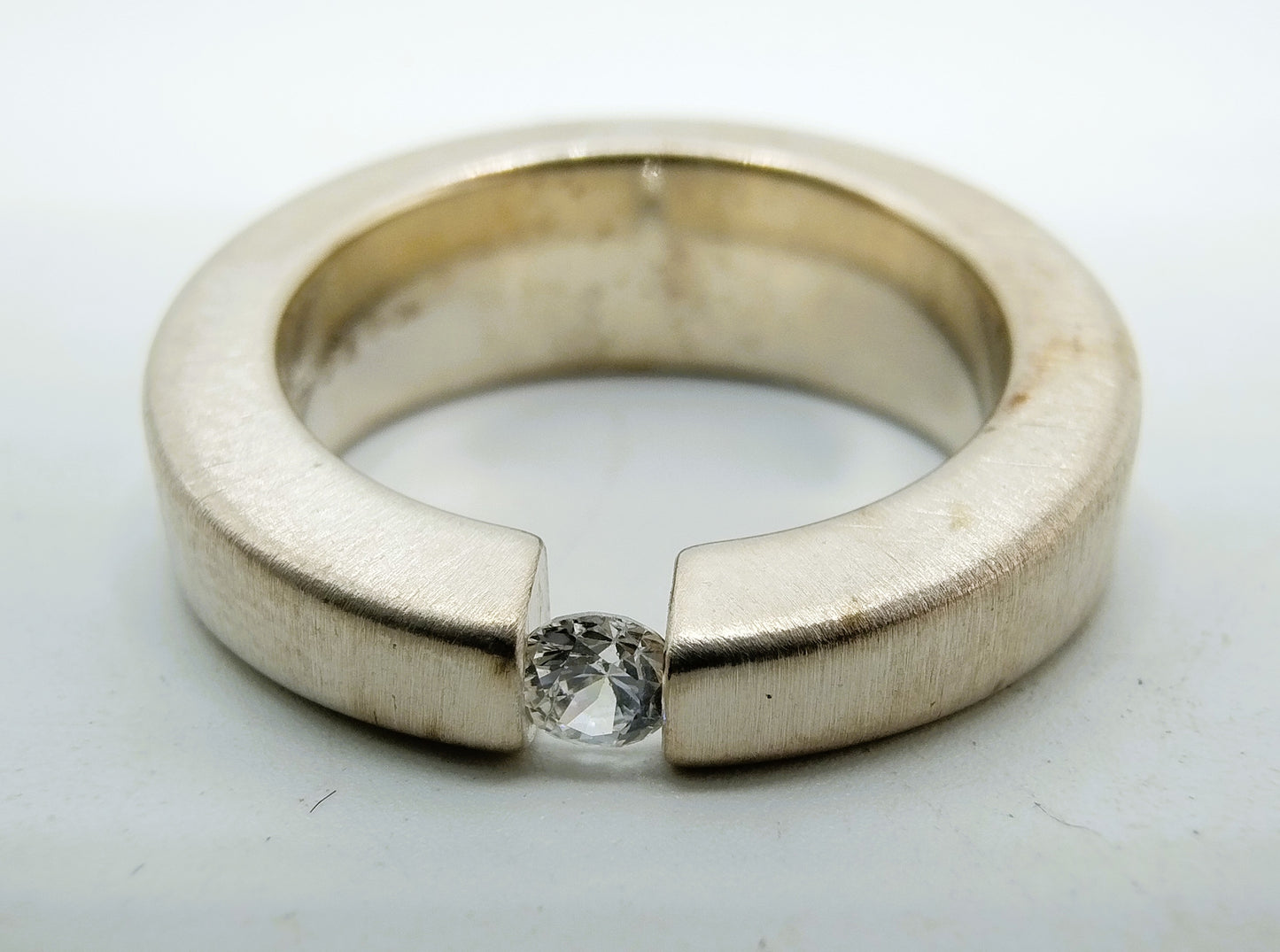 Zilveren ring met zirkonia, 925, 17 mm