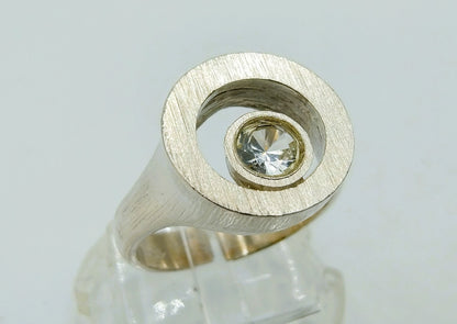 Silver ring with rock crystal, 925, 17 mm