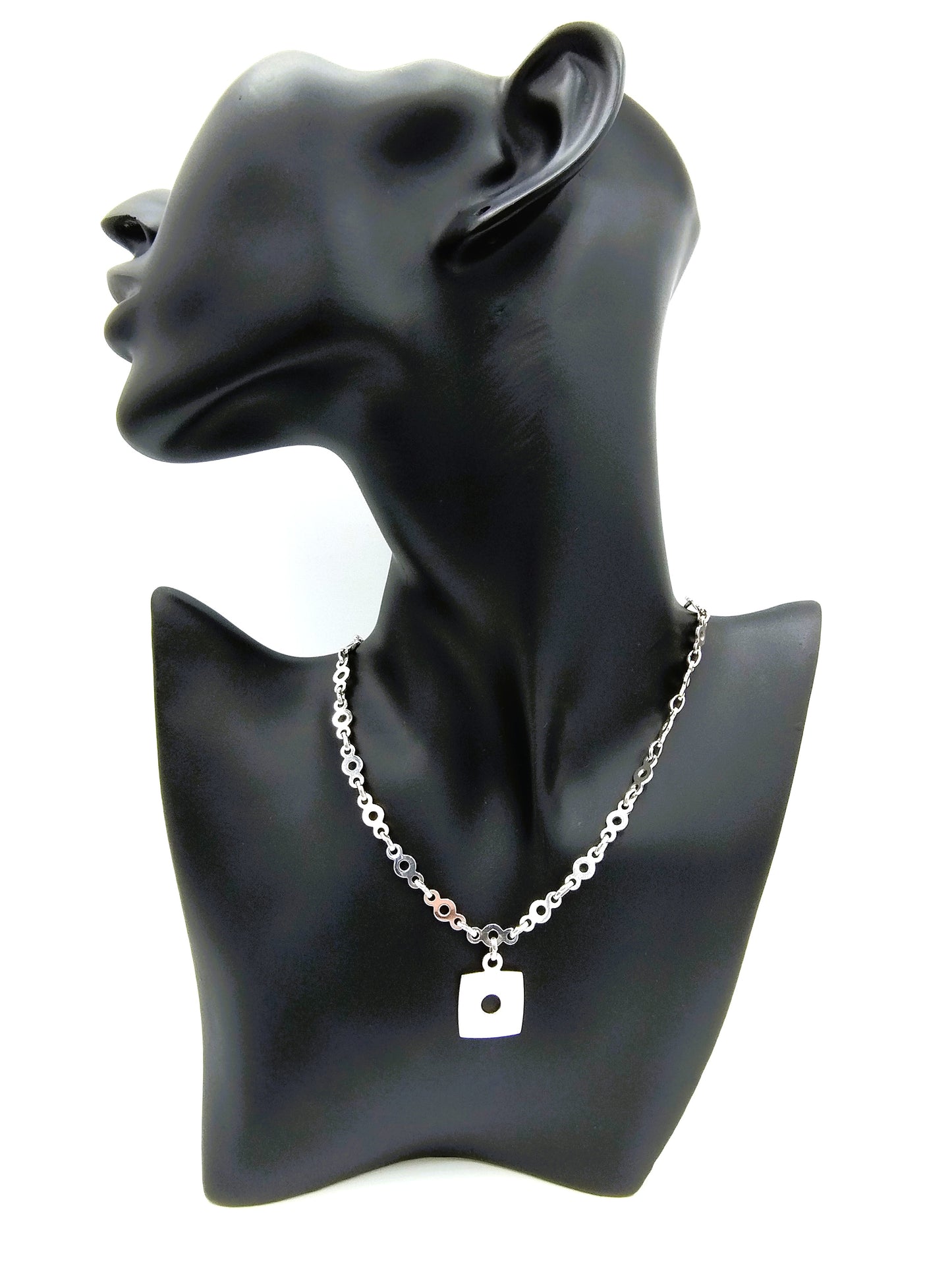 Silver designer necklace with pendant, 925