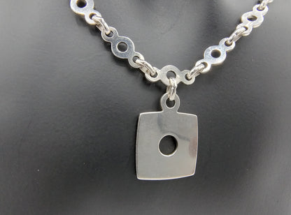 Silver designer necklace with pendant, 925