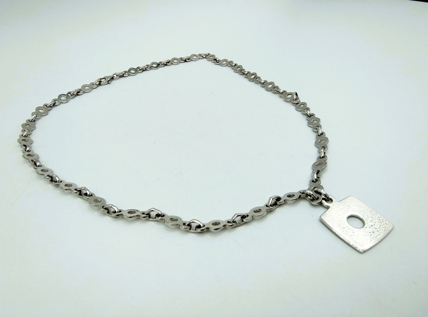 Silver designer necklace with pendant, 925