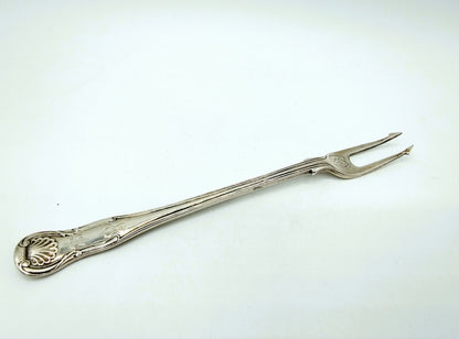 Silver oyster fork, W. Gibson &amp; J. Langman / London, 19th century