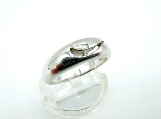 Silberring mit Diamant, 925, 18 mm.