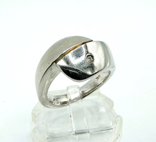 Matte/smooth silver ring, 925, 17.5 mm