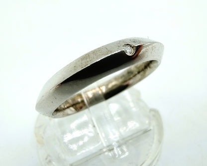 Silver ring with diamond, 925, 18.75 mm