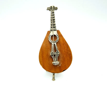 Silver miniature of a mandolin, Italy, 800