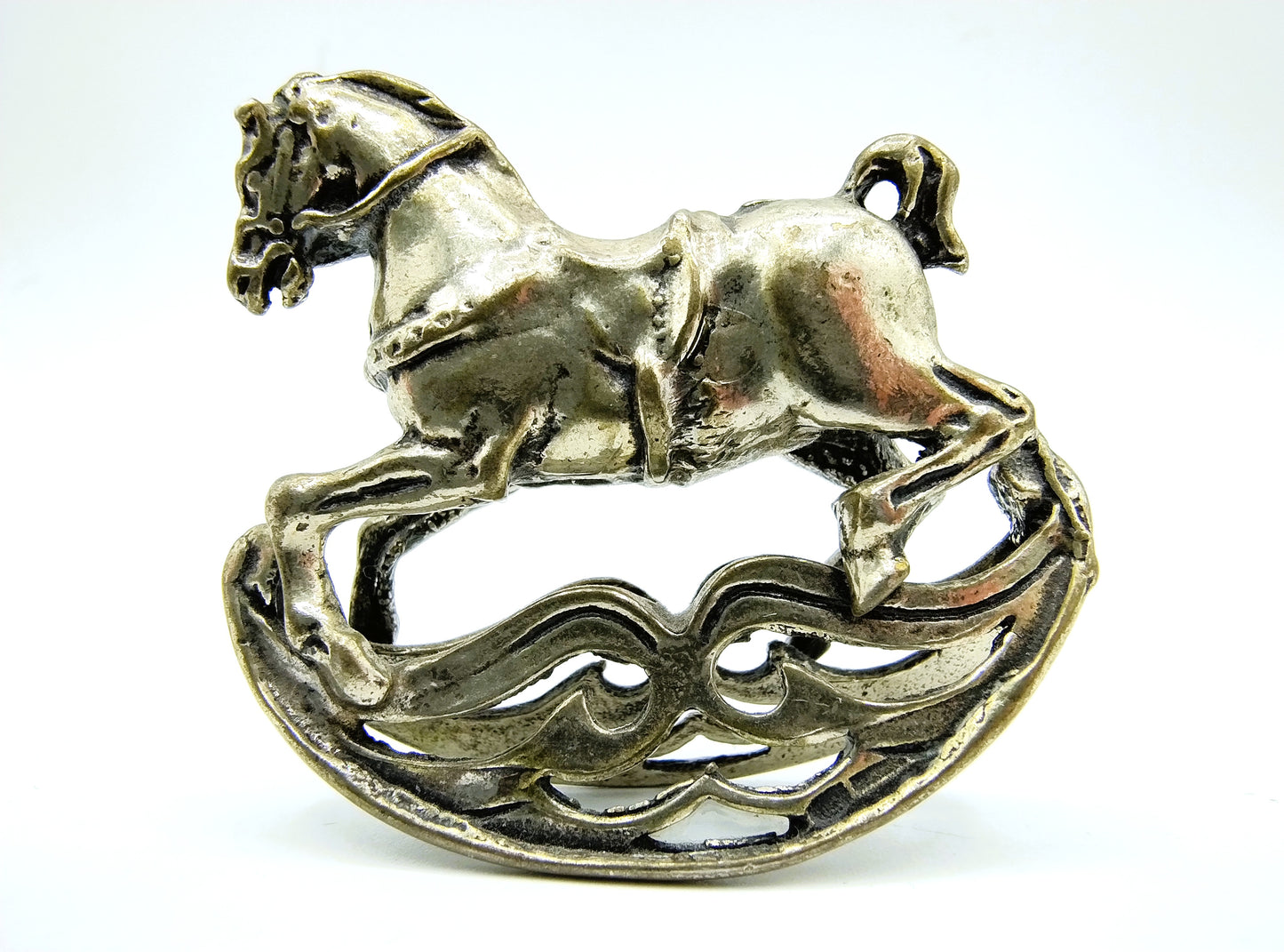 Silver miniature rocking horse, Italy, 800