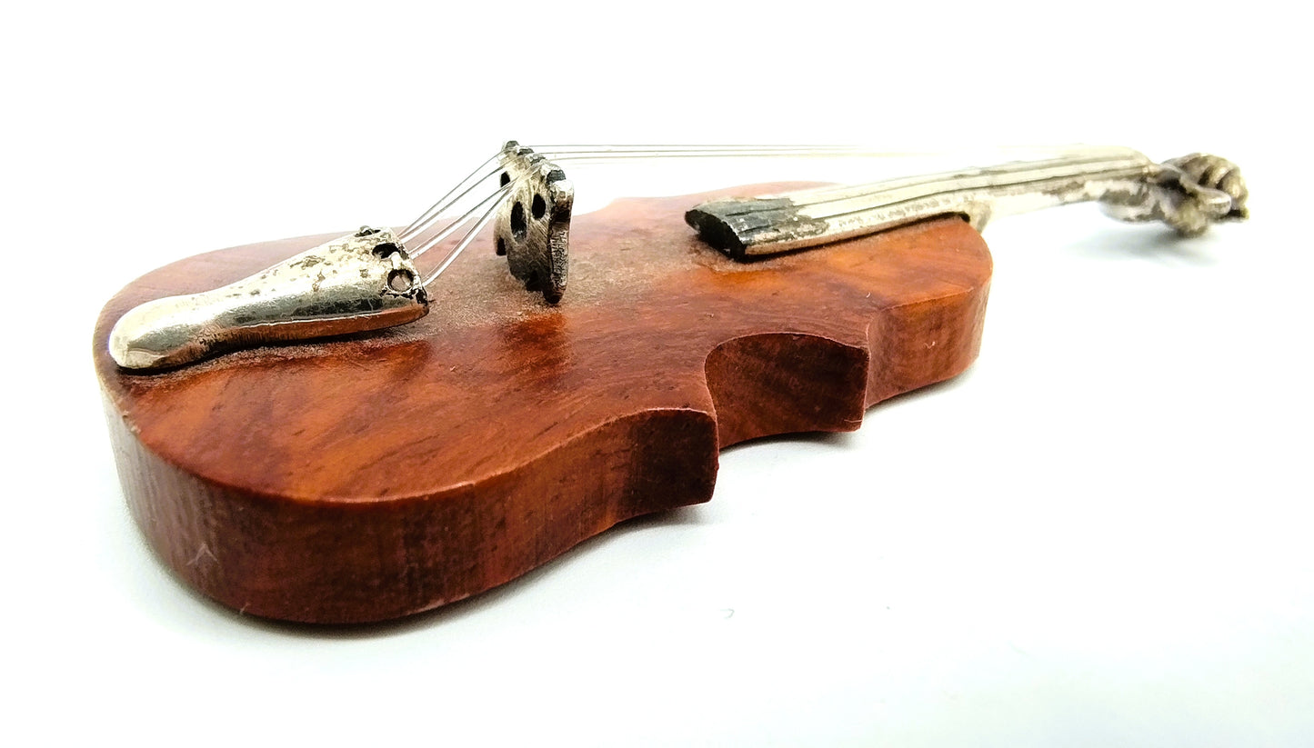 Silver miniature, violin, 925