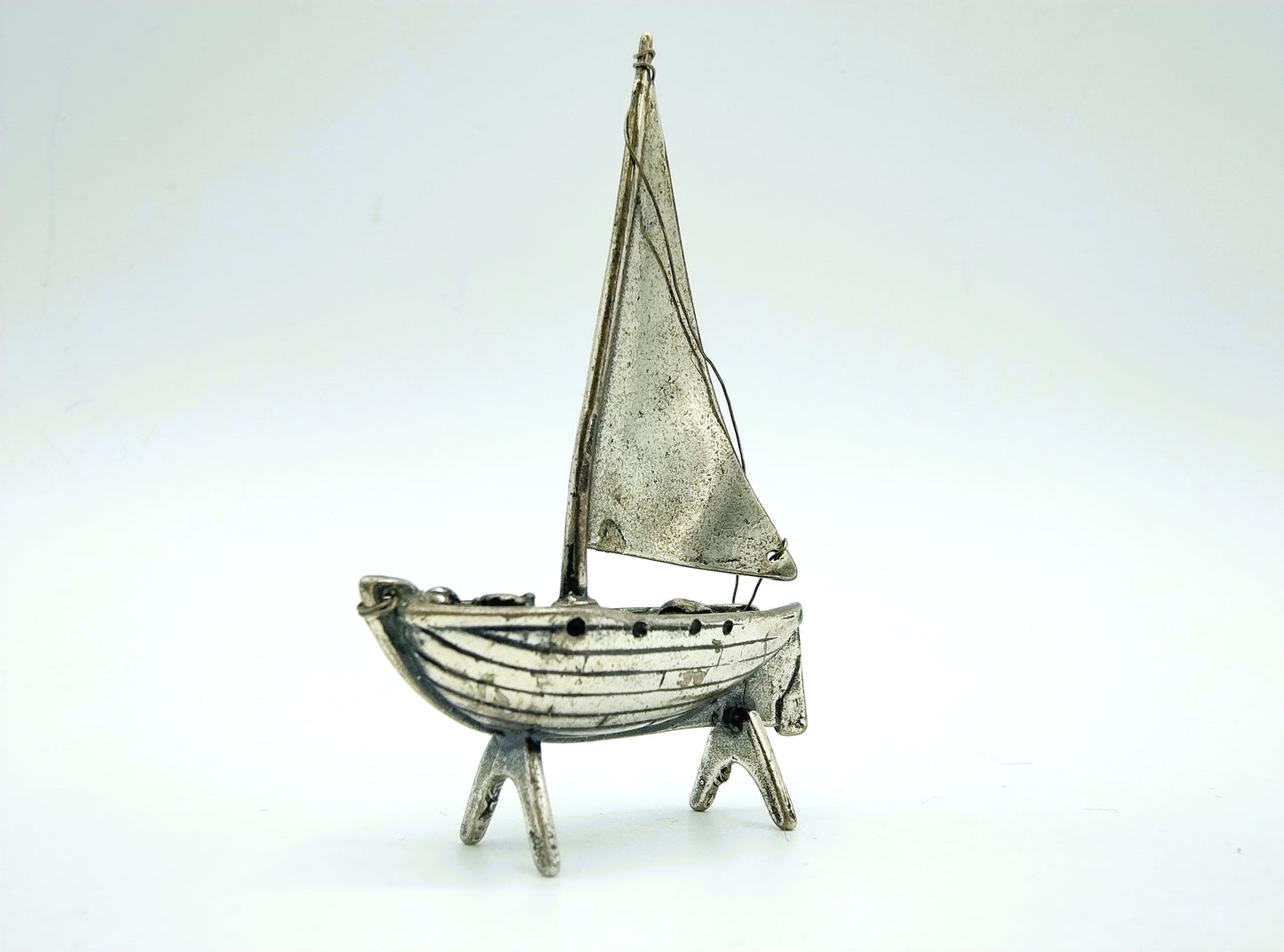 Silver miniature, sailing boat, Italy, 800