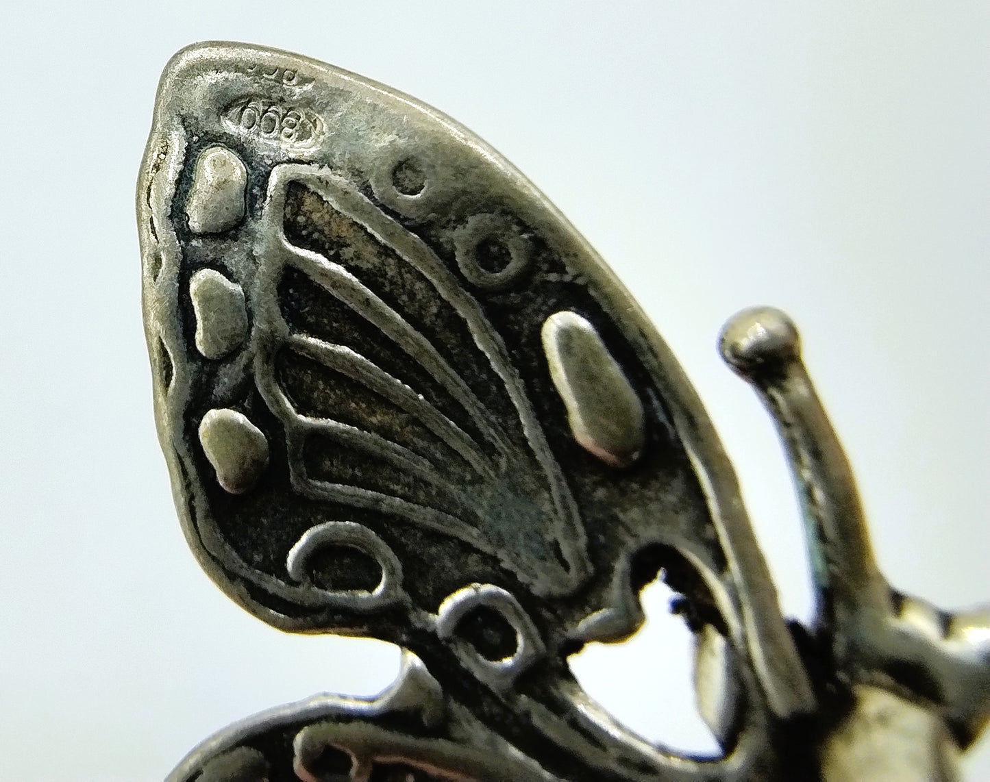 2 Silver miniatures, butterflies, Italy, 800