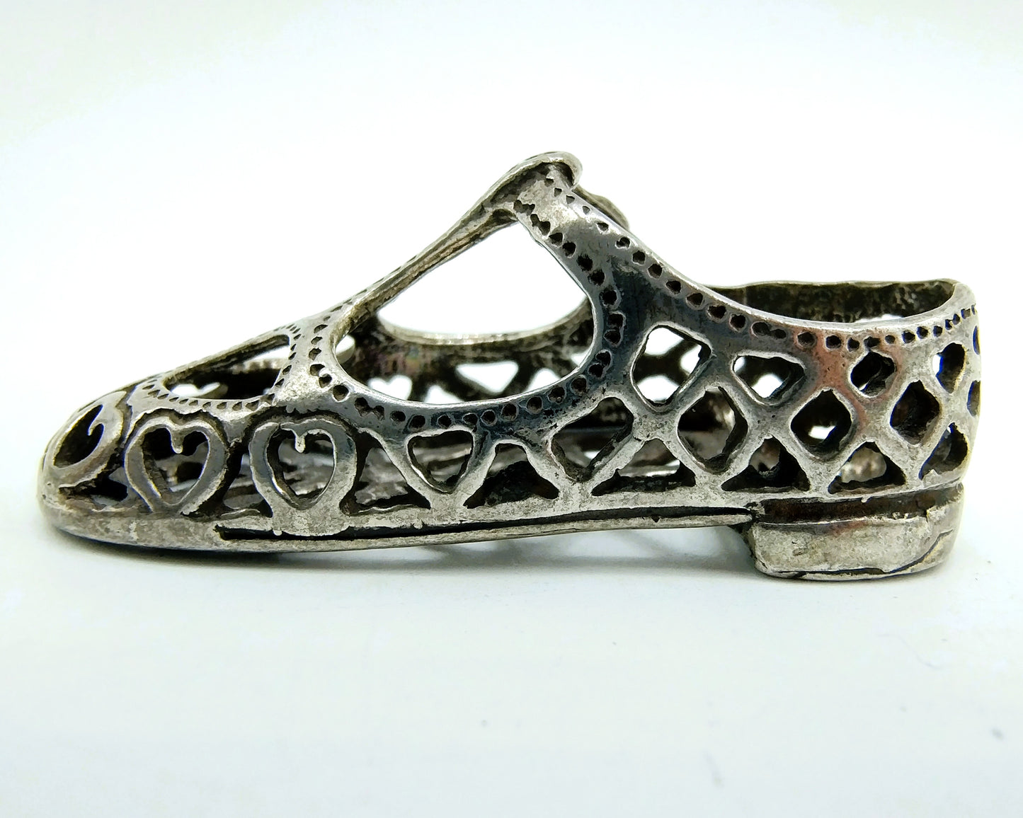 Silver miniature, sandal, C. Oro / Arezzo / Italy, 800