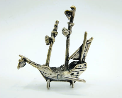 Silver miniature, sailing ship, Arezzo / Italy, 800