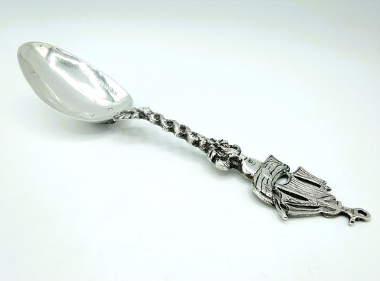 Silver birth spoon, PA van der Beek / Franeker, 19th century