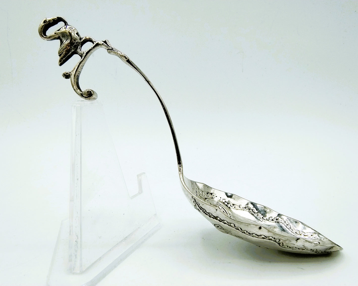 Silver cream spoon, HW van Giffen, Groningen, 18th century