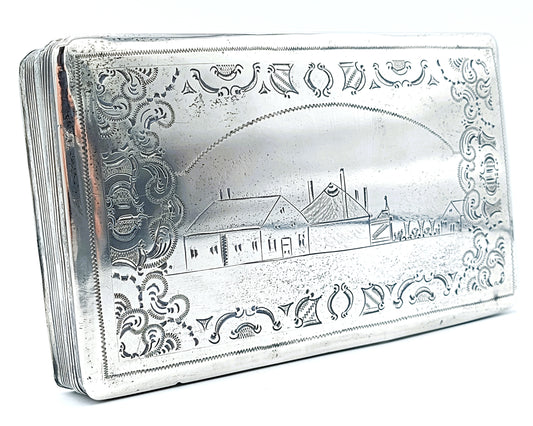 Silver tobacco box, B. Meijer / Schoonhoven, Middelburg, 19th century