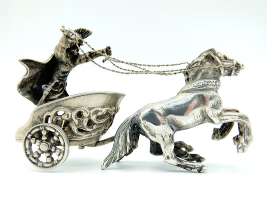 Silver miniature chariot, JW van Waveren / Haarlem, 1978