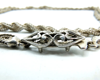 Braided silver cord necklace