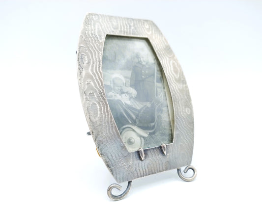 Silver photo frame with original photo, 20th century