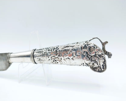 Knife with silver handle, J. van der Pels, Amsterdam, 18th century