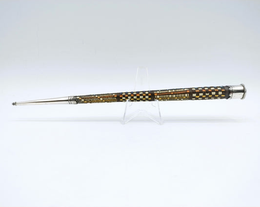 Knitting pin holder with silver fittings, 19th century