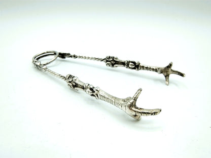 Silver clot tongs with apostles, Schoonhoven, 19th century