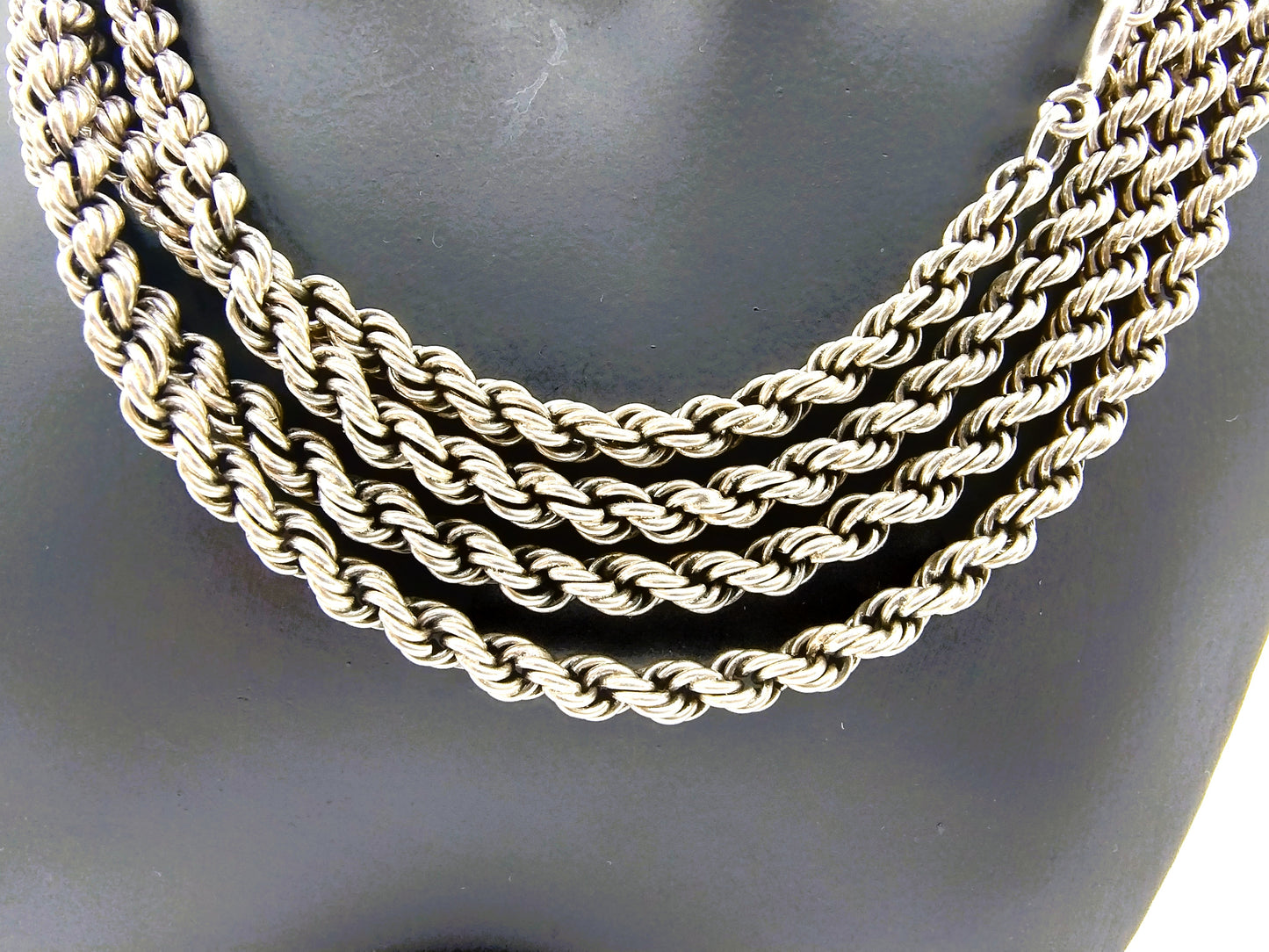 Silver cord necklace, 2 meters long, 925