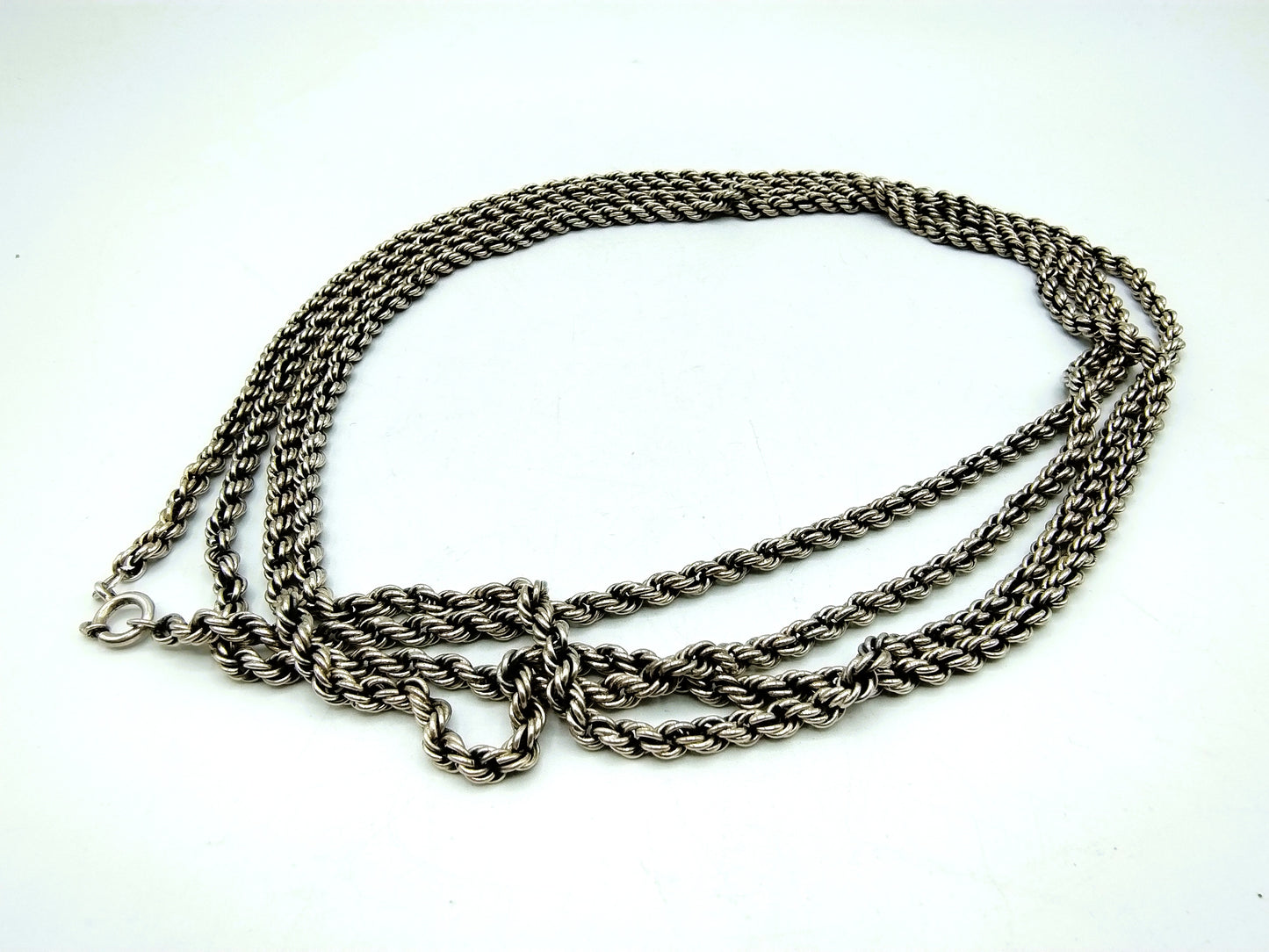 Silver cord necklace, 2 meters long, 925