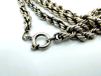 Silver cord necklace, 2 meters long, 925