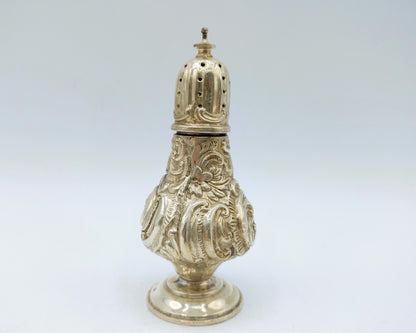 Silver salt or pepper shaker, Birmingham, 19th century