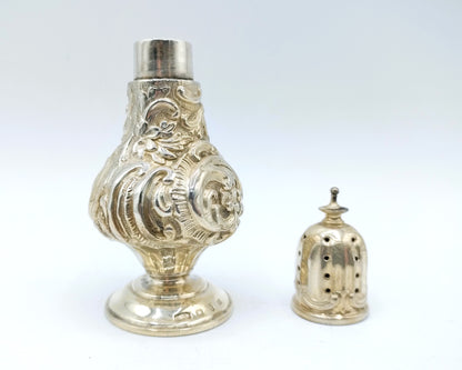 Silver salt or pepper shaker, Birmingham, 19th century