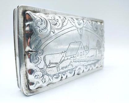 Silver tobacco box, W. de Pleyt / Schoonhoven, 19th century