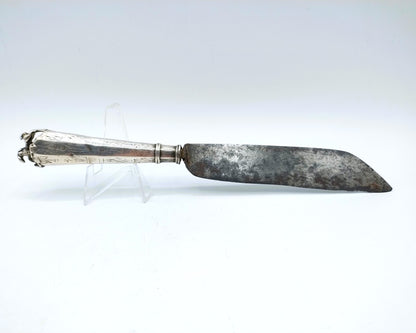 Silver knife handle with steel blade, 17th century