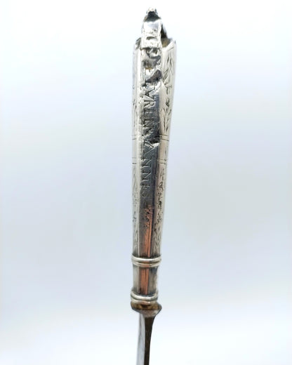 Silver knife handle with steel blade, 17th century