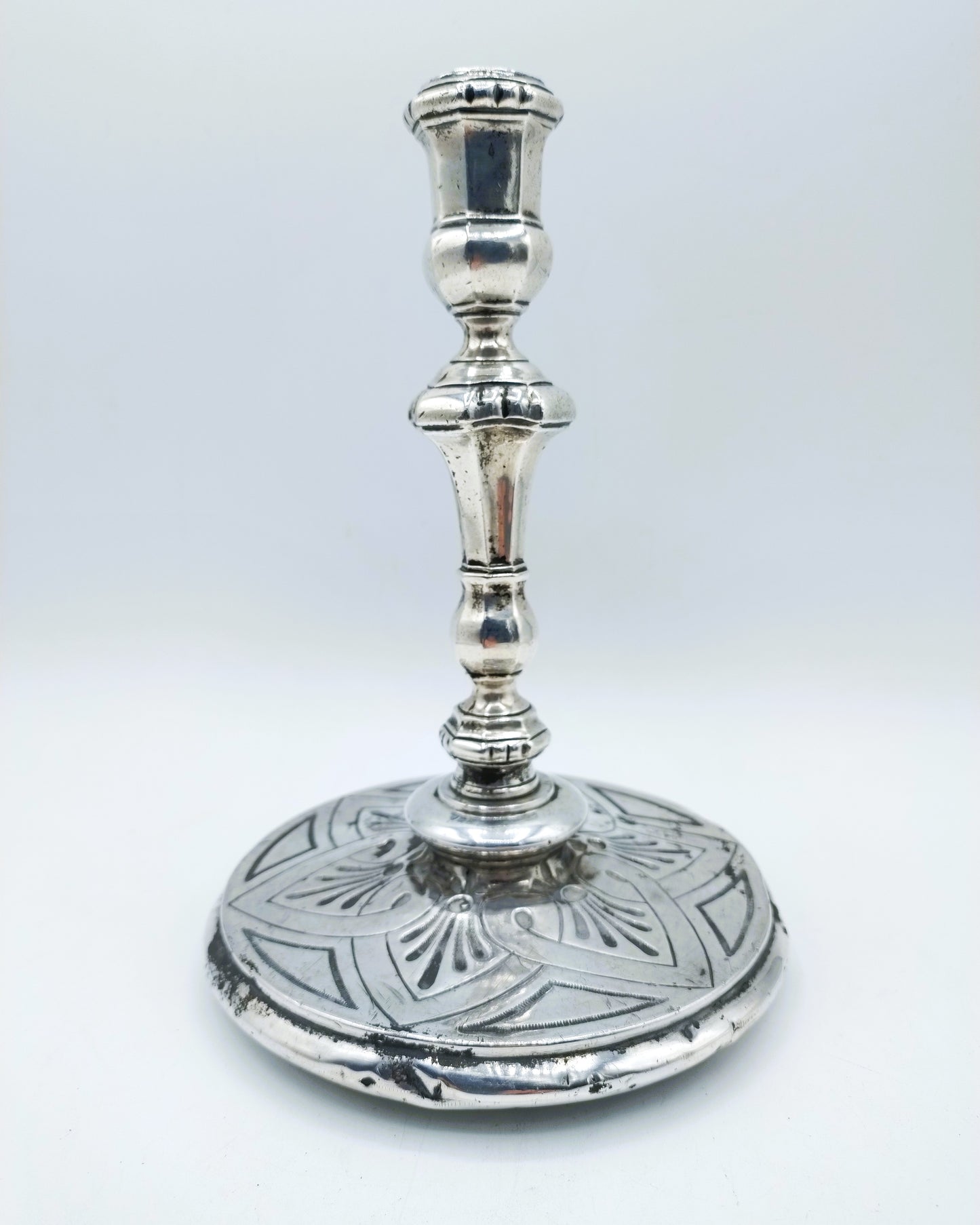 Silver candlestick, José Llorente, Spain, 18th century