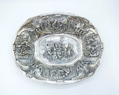 Silver cookie dish, Fa. Dahlia, Amsterdam, 20th century