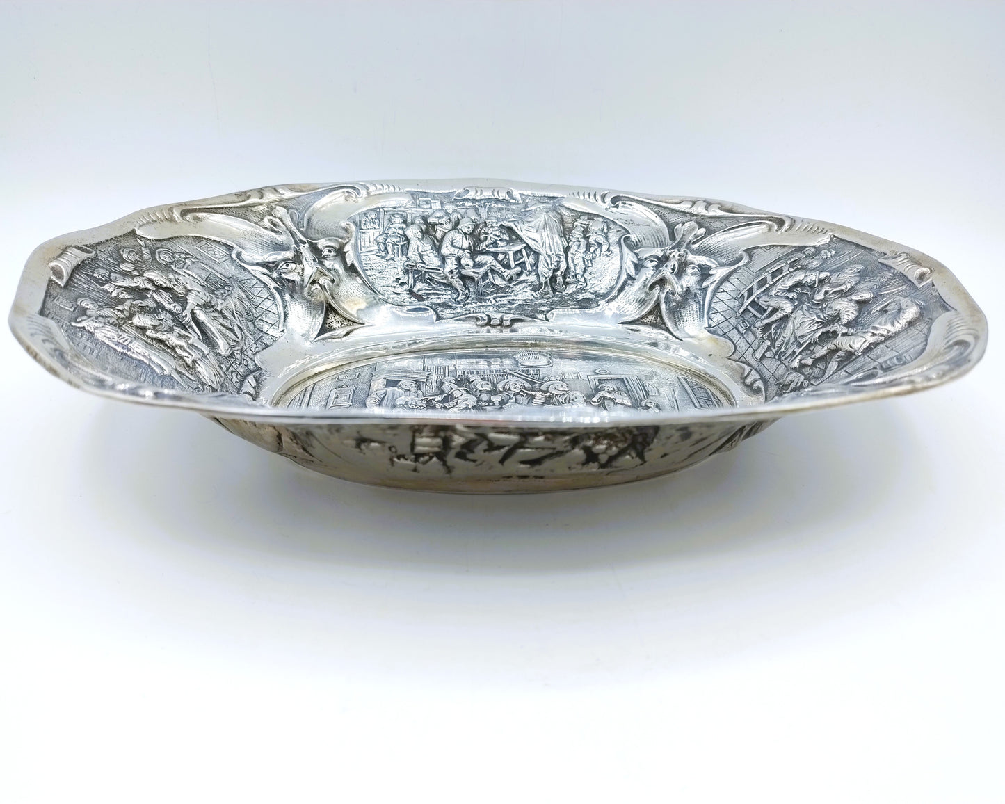 Silver cookie dish, Fa. Dahlia, Amsterdam, 20th century