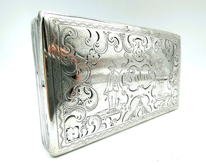 Silver tobacco box, C. van Gelderen Pzn, Schoonhoven, 19th century