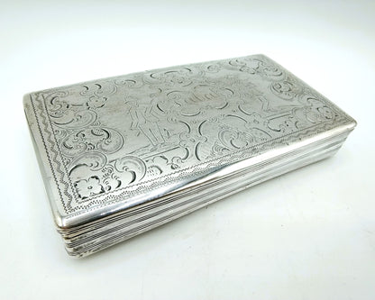 Silver tobacco box, C. van Gelderen Pzn, Schoonhoven, 19th century